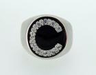 Anello chevalier con iniziale in argento 925%°